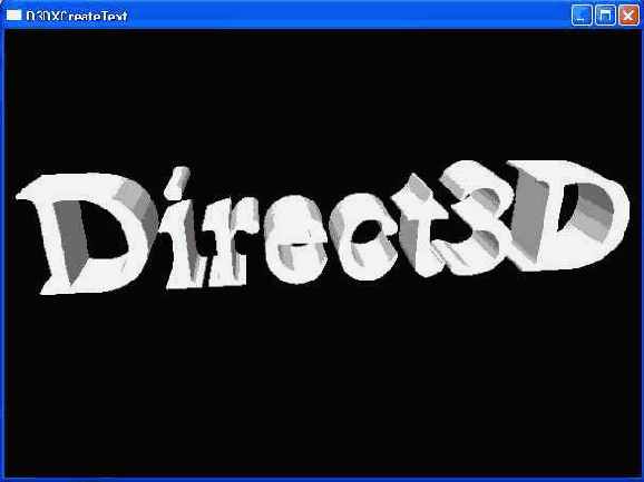 Трехмерный текст, созданный функцией DXCreateText